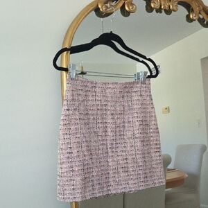 LOFT Pink Tweed Mini Skirt